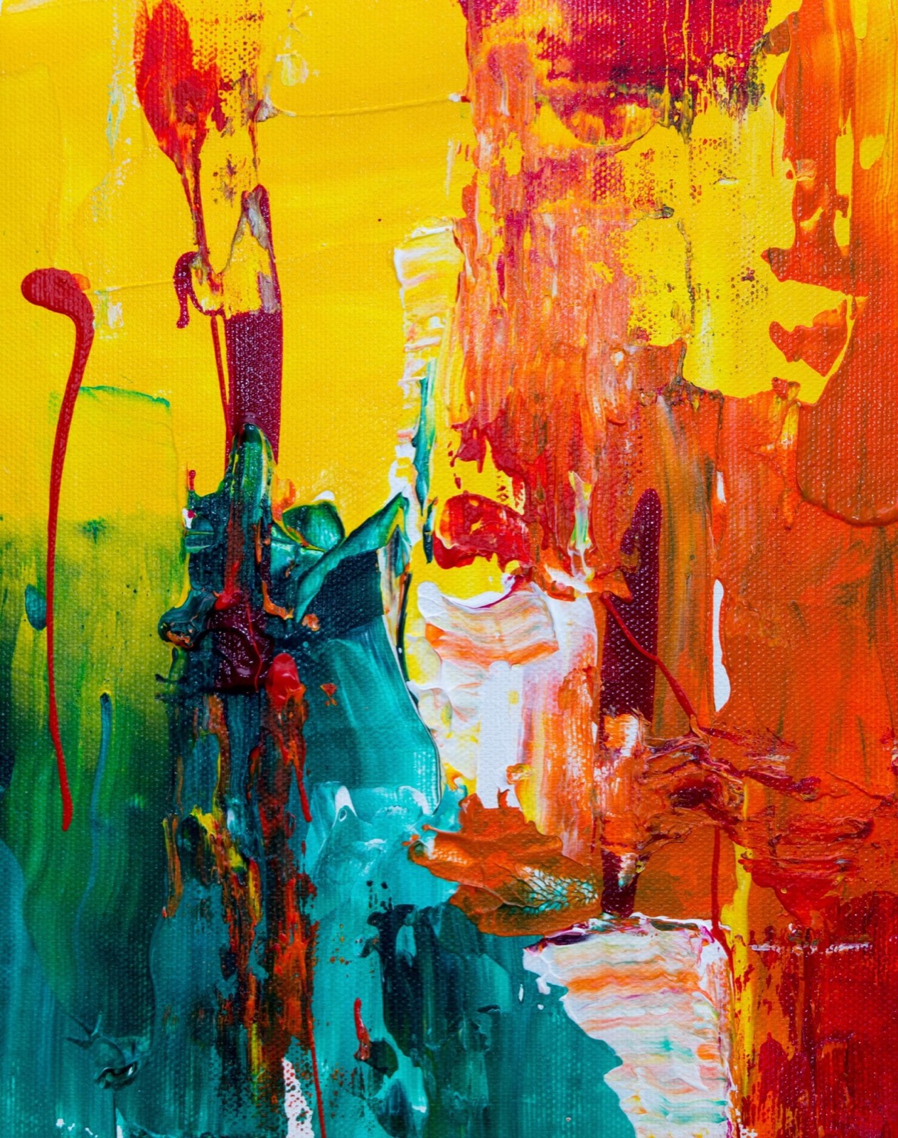 Abstraktes Werk, Acryl auf Leinwand — Küstenlinie
